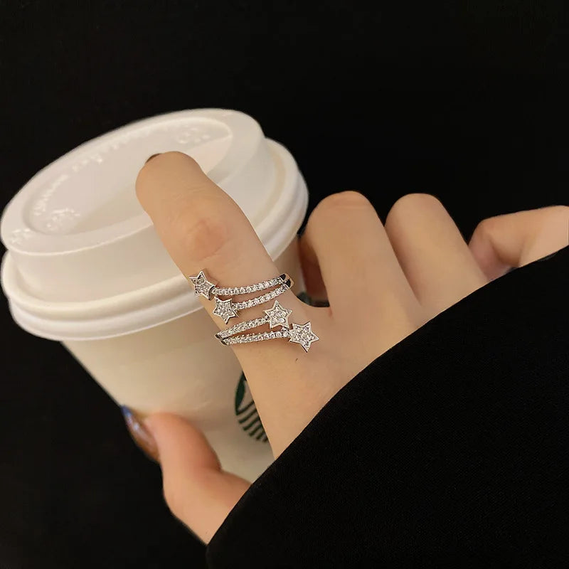 Korean New Exquisite Geometric Round Ring