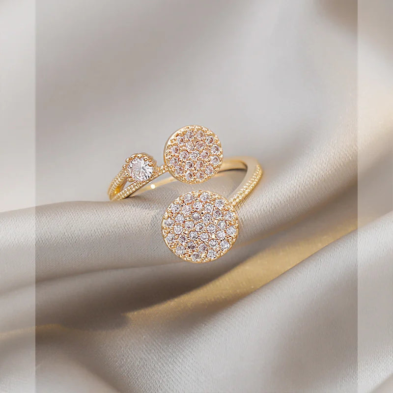 Korean New Exquisite Geometric Round Ring