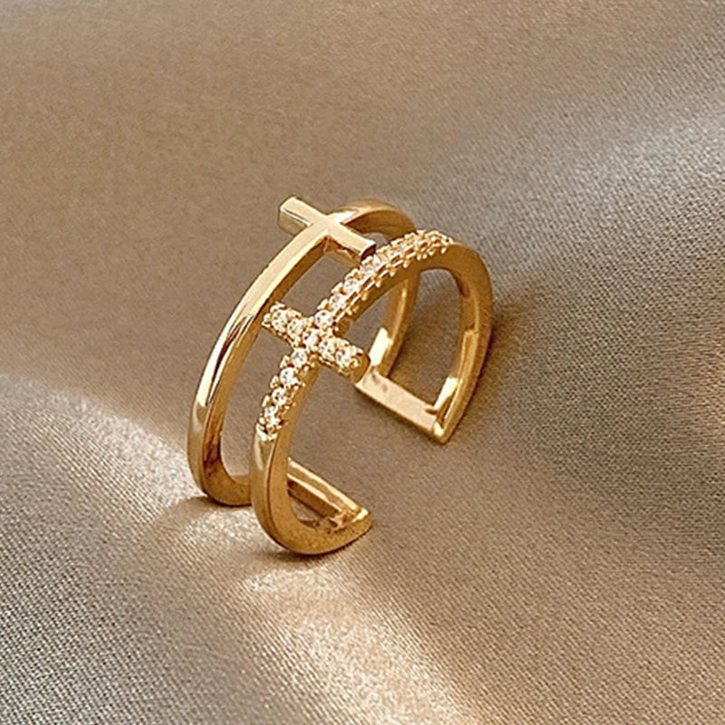 Korean New Exquisite Geometric Round Ring