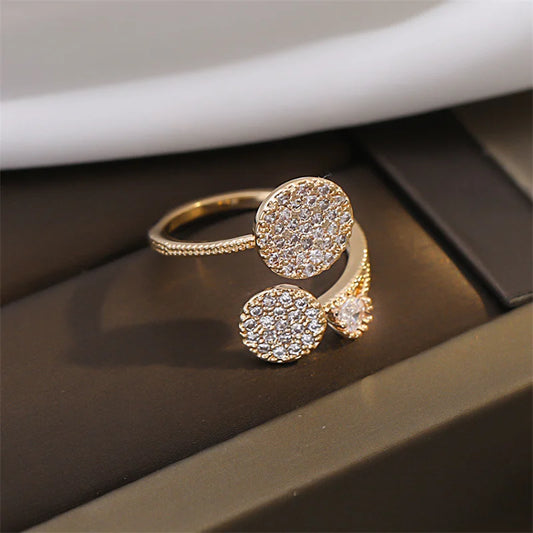 Korean New Exquisite Geometric Round Ring