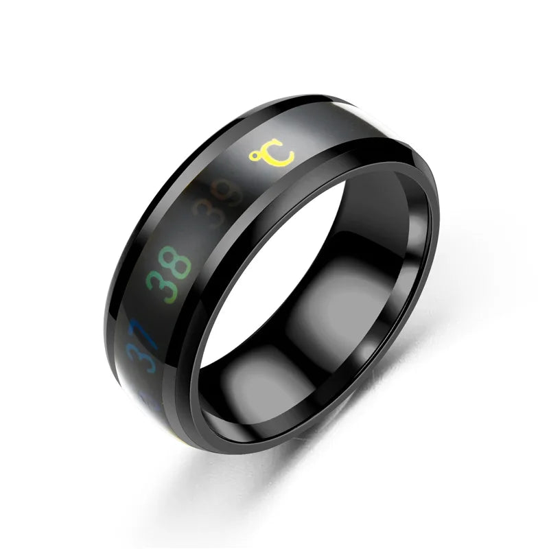 Titanium Steel Temperature Couple Ring Mood