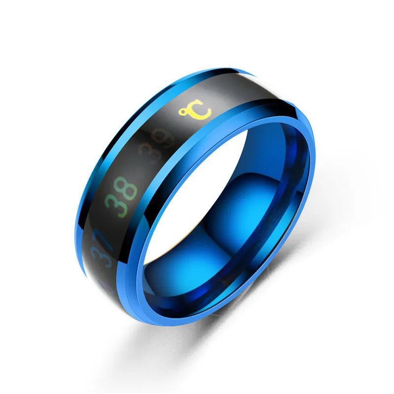 Titanium Steel Temperature Couple Ring Mood