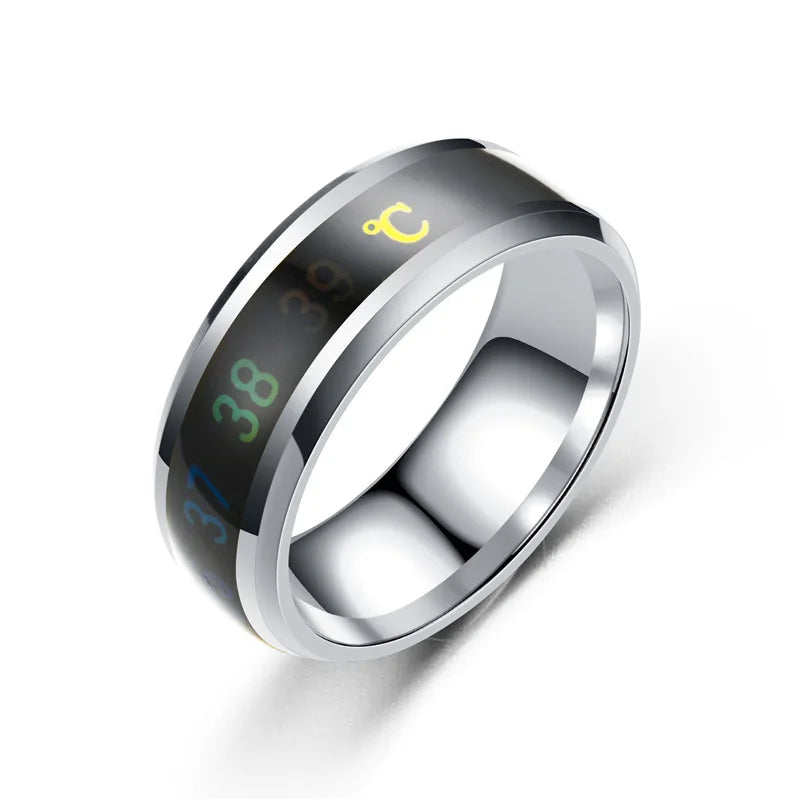 Titanium Steel Temperature Couple Ring Mood