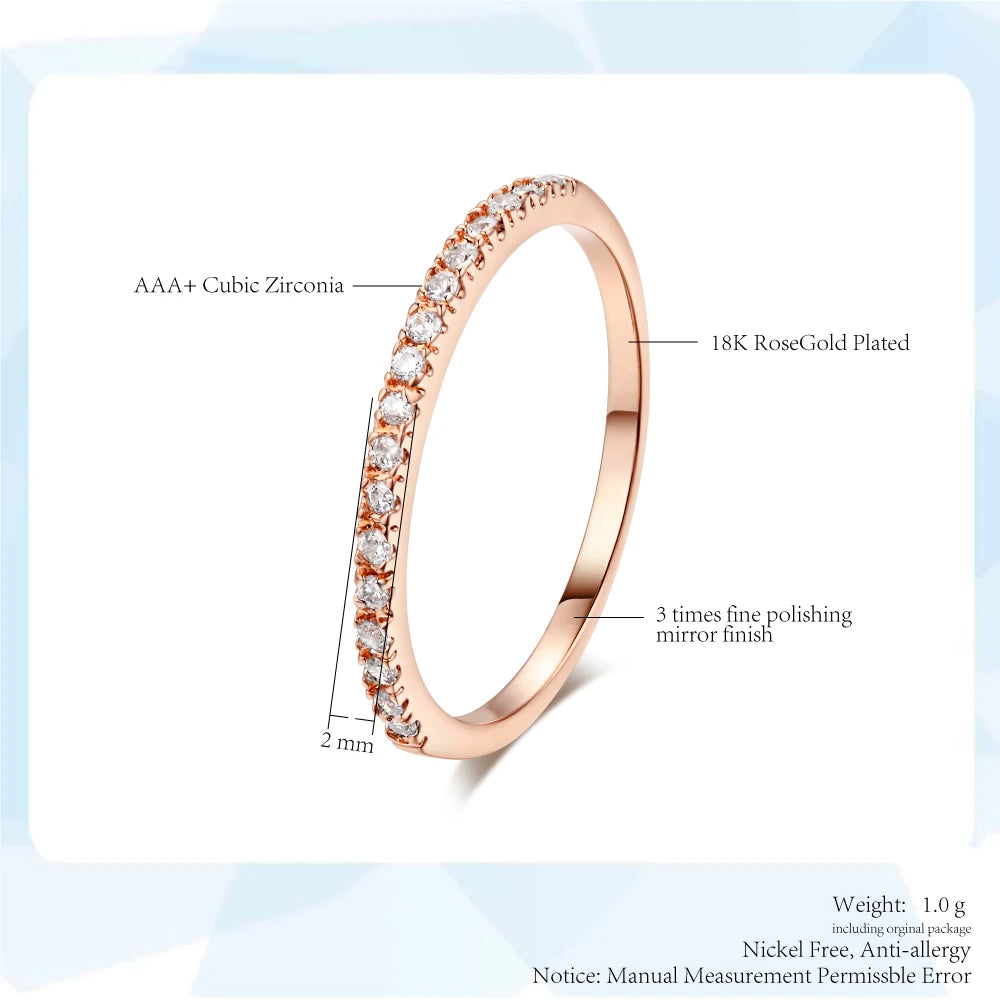 Delicate Micro Pave Zircon Rings Women