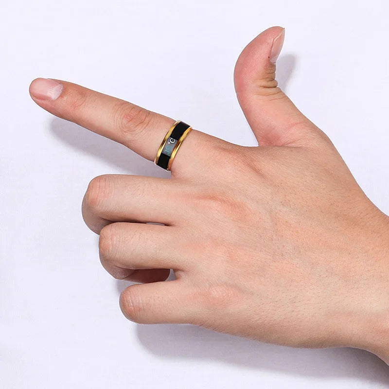 Titanium Steel Temperature Couple Ring Mood