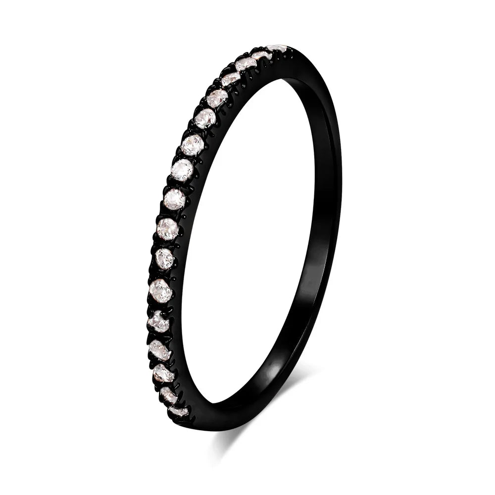 Delicate Micro Pave Zircon Rings Women