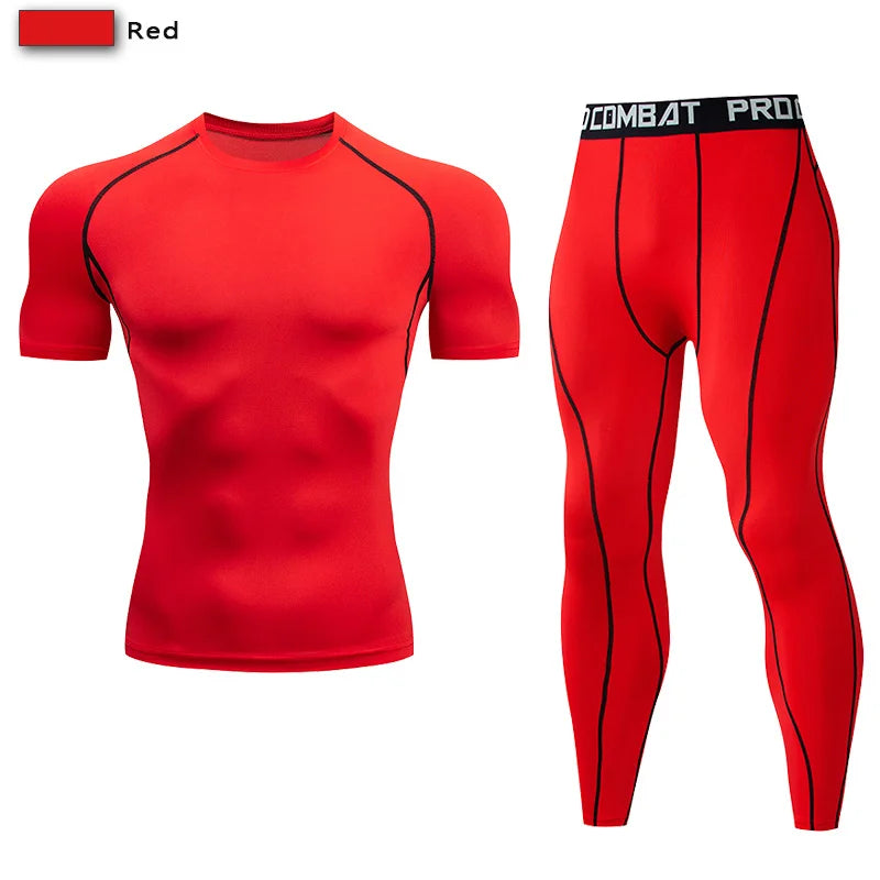 2pcs Men's Compression Sportswear Suit