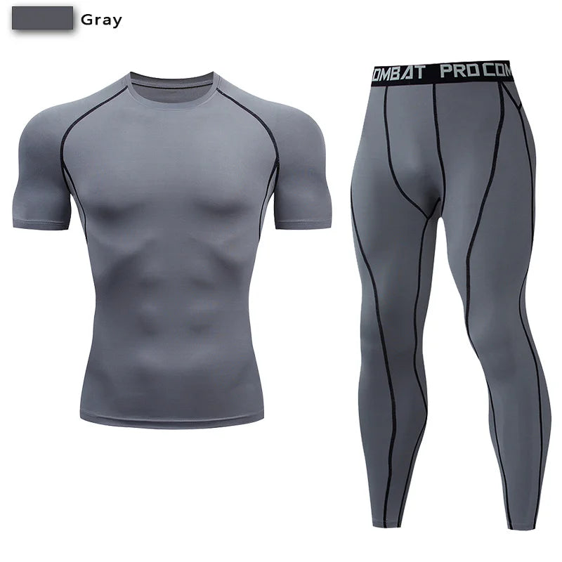 2pcs Men's Compression Sportswear Suit