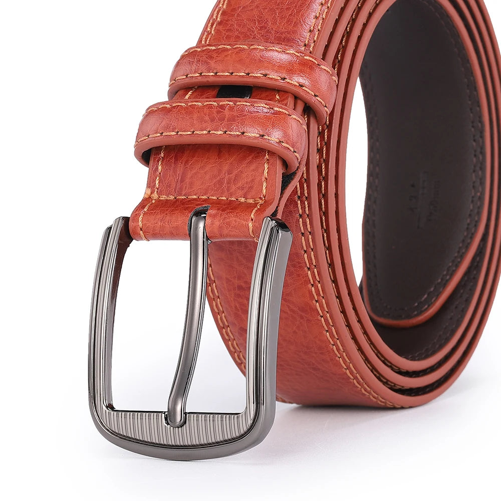 Men's Cowhide Pin Buckle