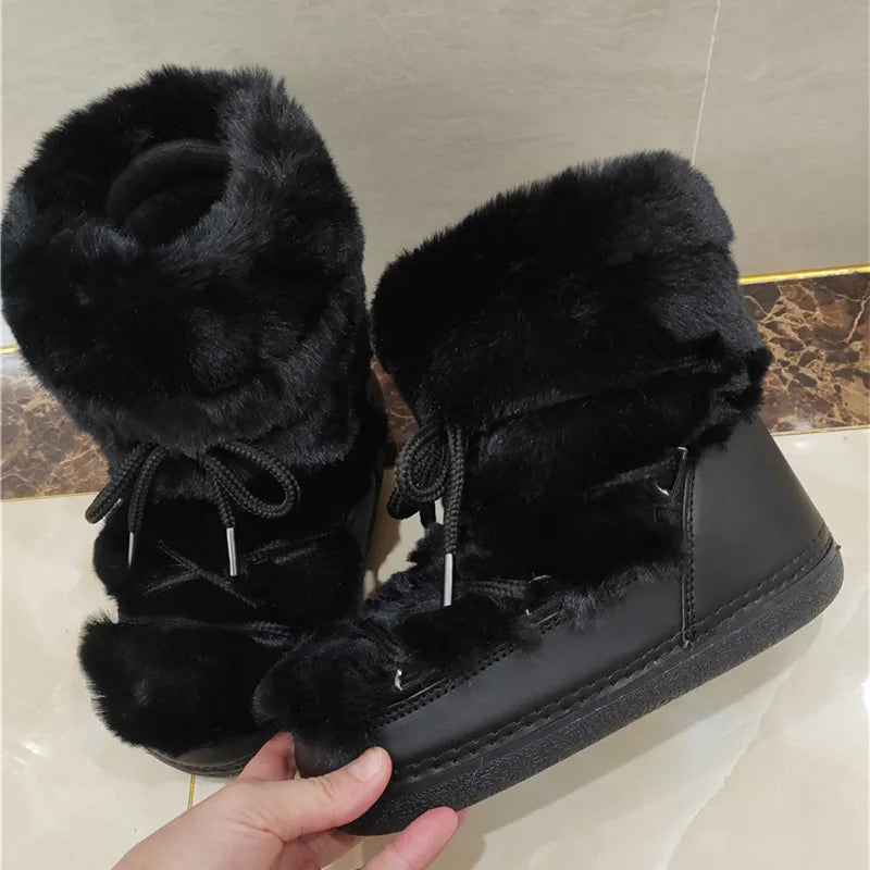 Fluffy Fur Boots 2024 Winter