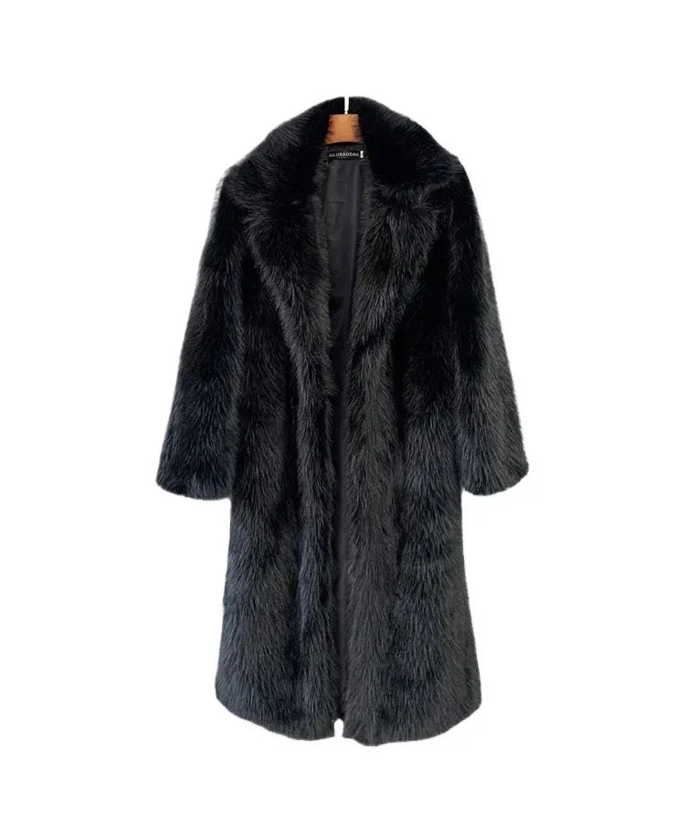 Long Faux Fur Jacket Overcoat