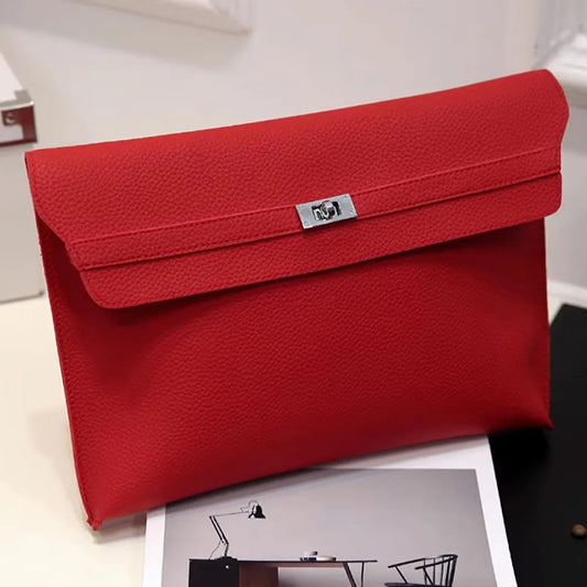 Red Clutch Bag Women Simple