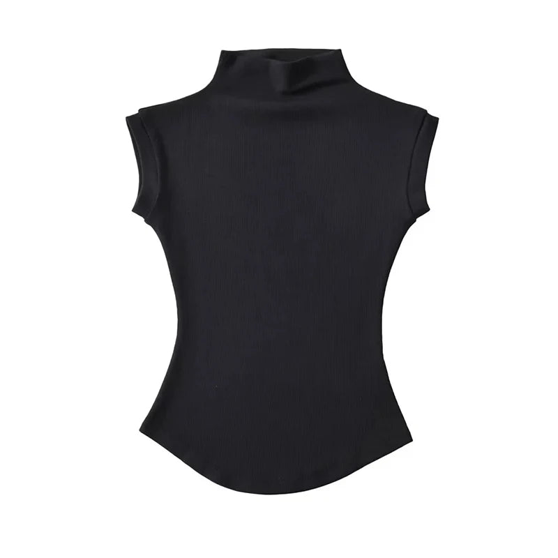 Women Summer Sexy Turtleneck Sleeveless