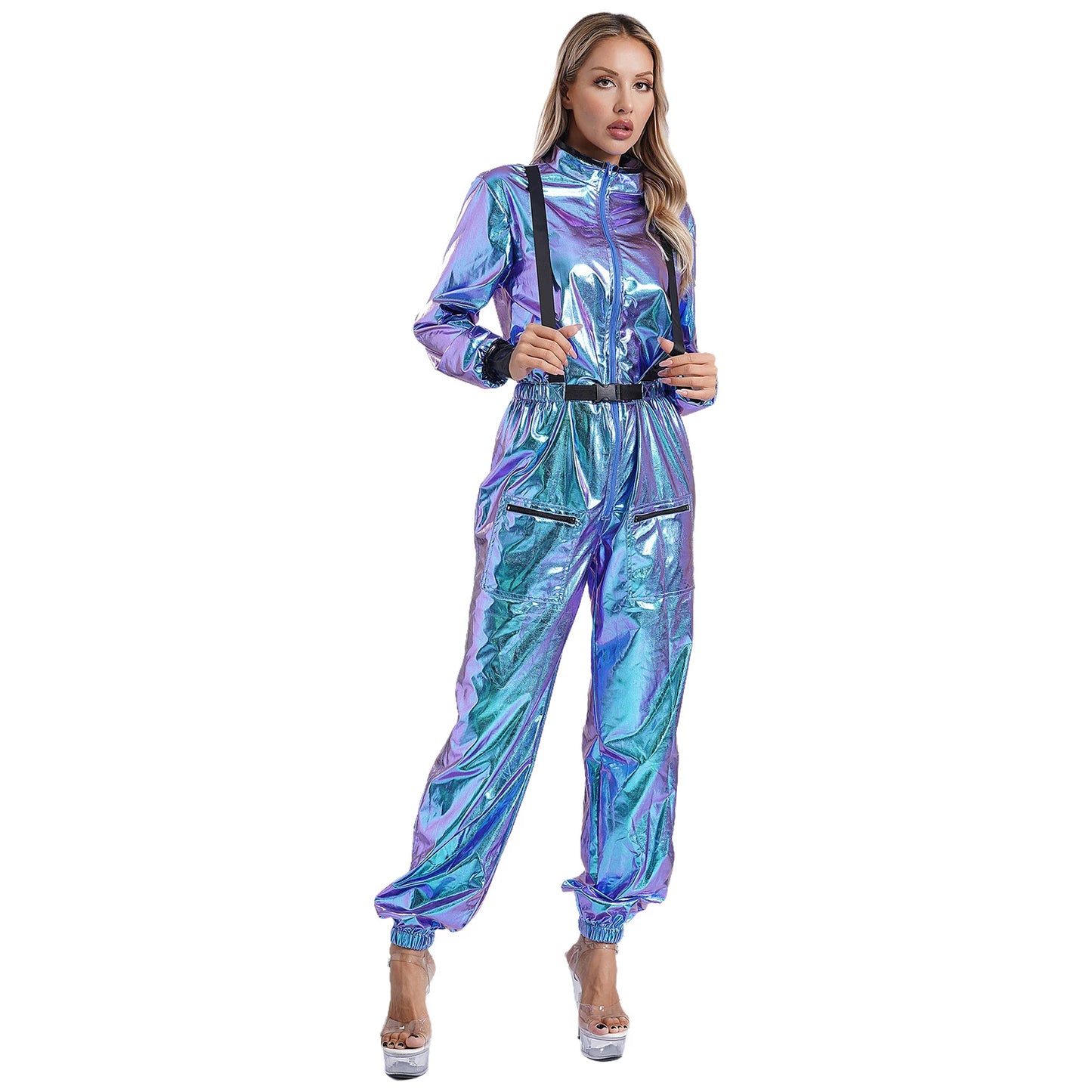 Womens Astronaut Costume Adult Shiny