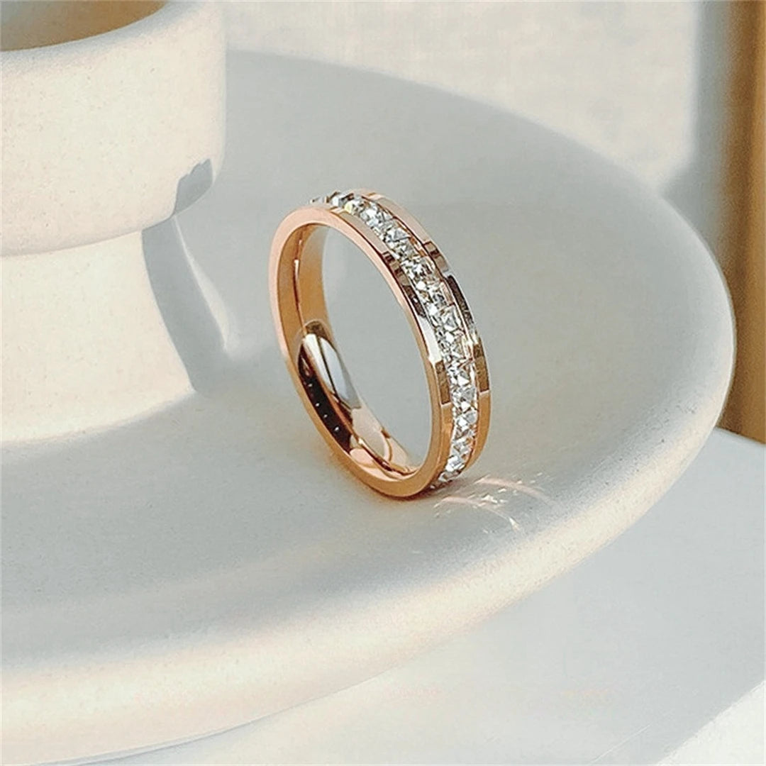 Luxury Rose Gold Double Rowed Square