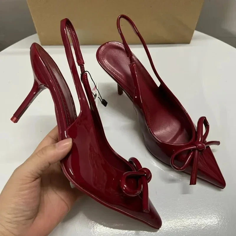 Bow Pointed Toe High Heels