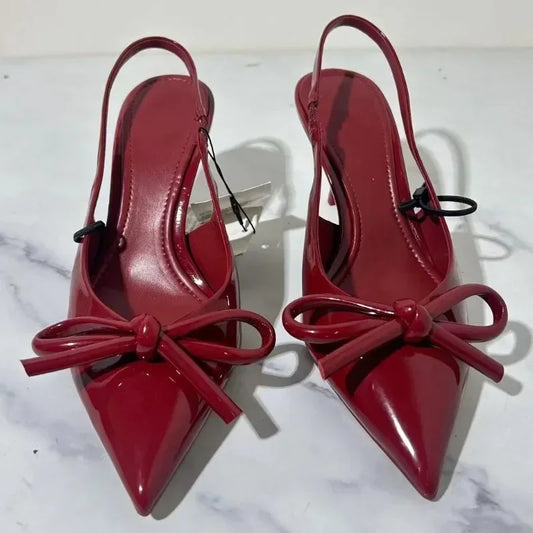 Bow Pointed Toe High Heels