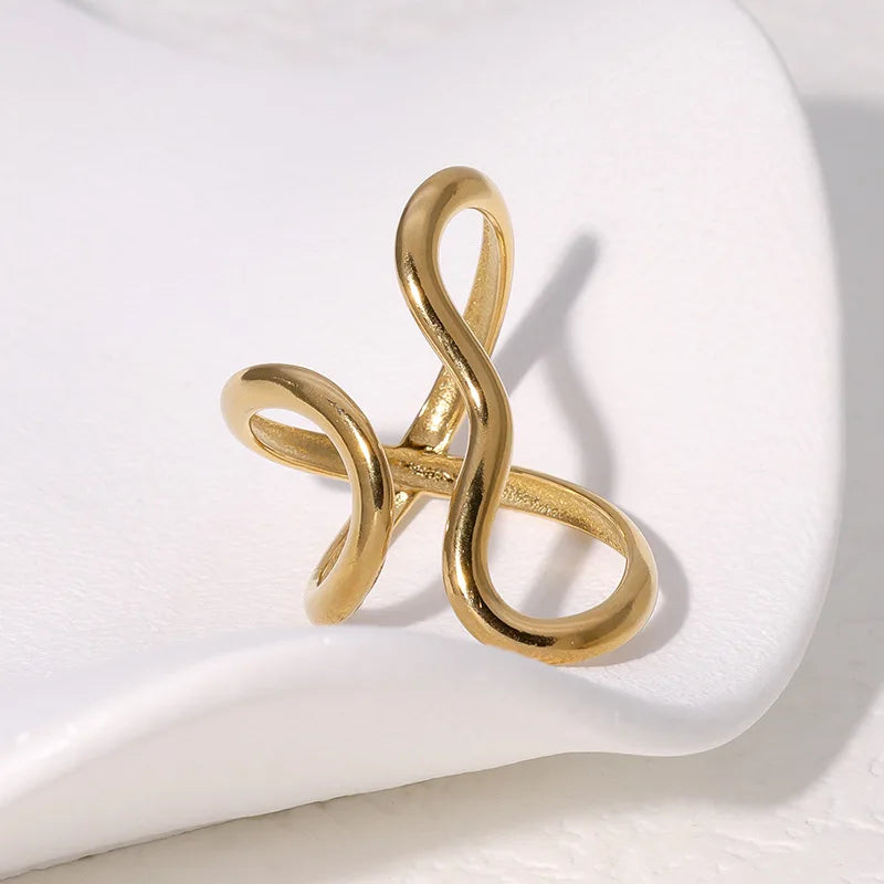 Stainless Steel Gold Color Rings Women