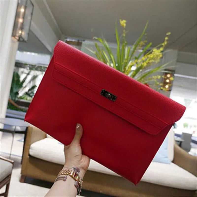 Red Clutch Bag Women Simple