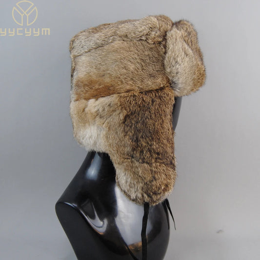 Men's Caps Warm Natural Rabbit