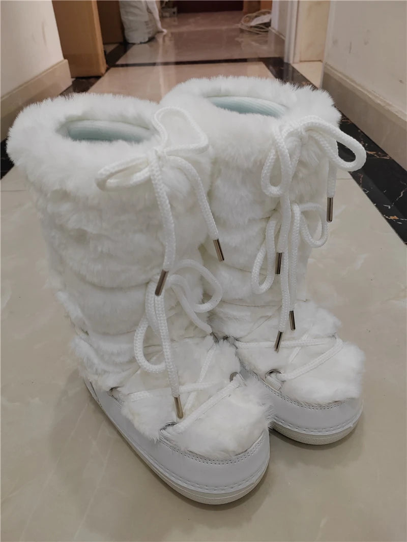 Fluffy Fur Boots 2024 Winter