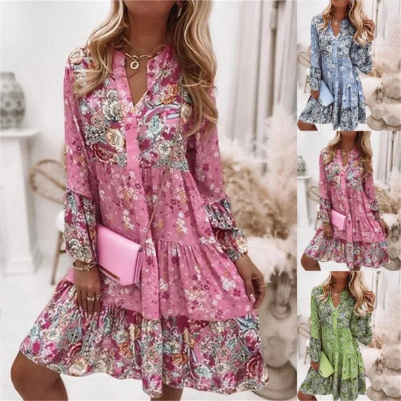 Casual Floral Print Dresses For