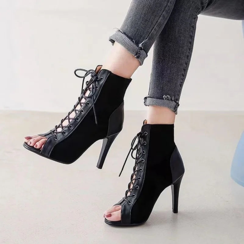 Sandals Hollow Mesh Heels Women's