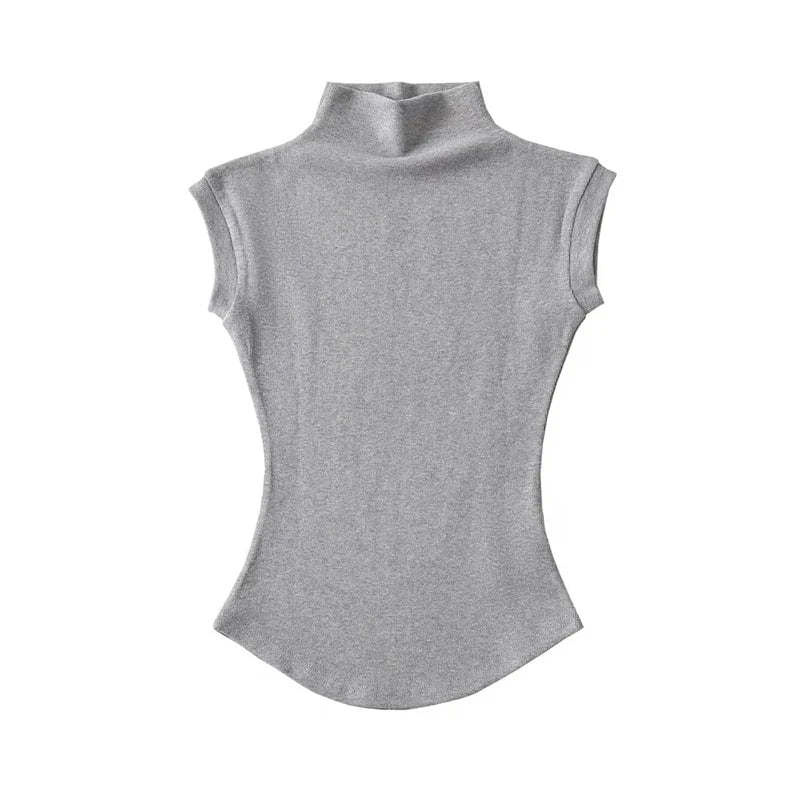 Women Summer Sexy Turtleneck Sleeveless