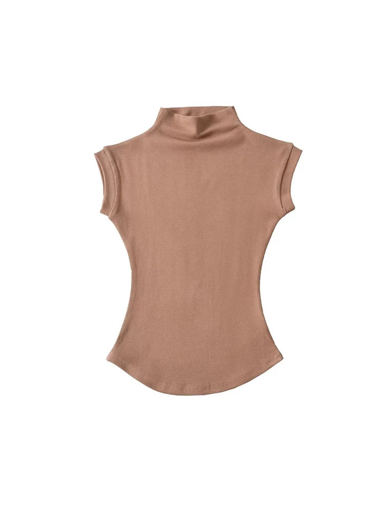 Women Summer Sexy Turtleneck Sleeveless