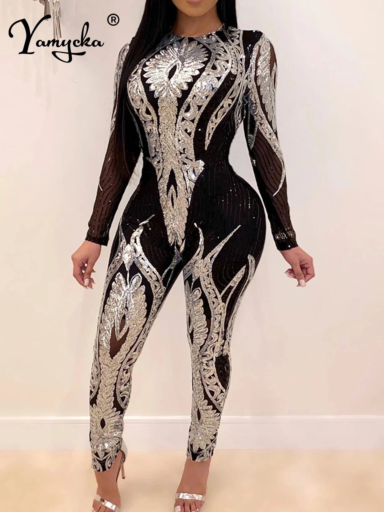 Sexy Long sleeve Sequin bodycon