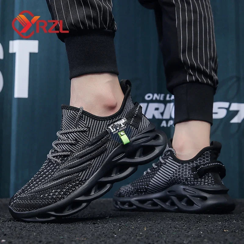 YRZL Men Sports Running Black