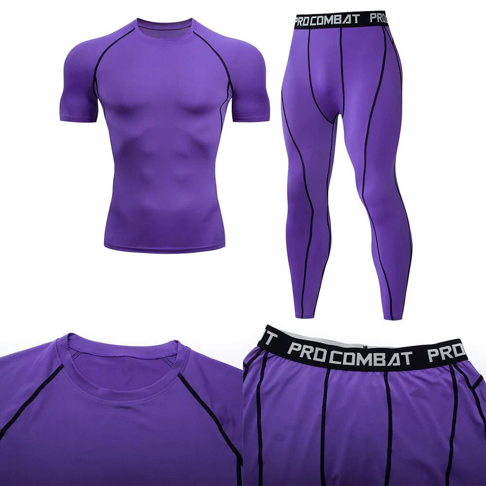 2pcs Men's Compression Sportswear Suit