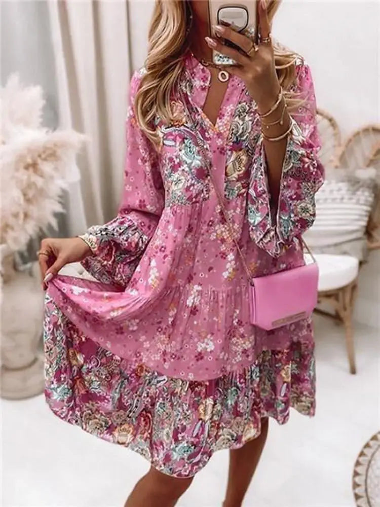 Casual Floral Print Dresses For