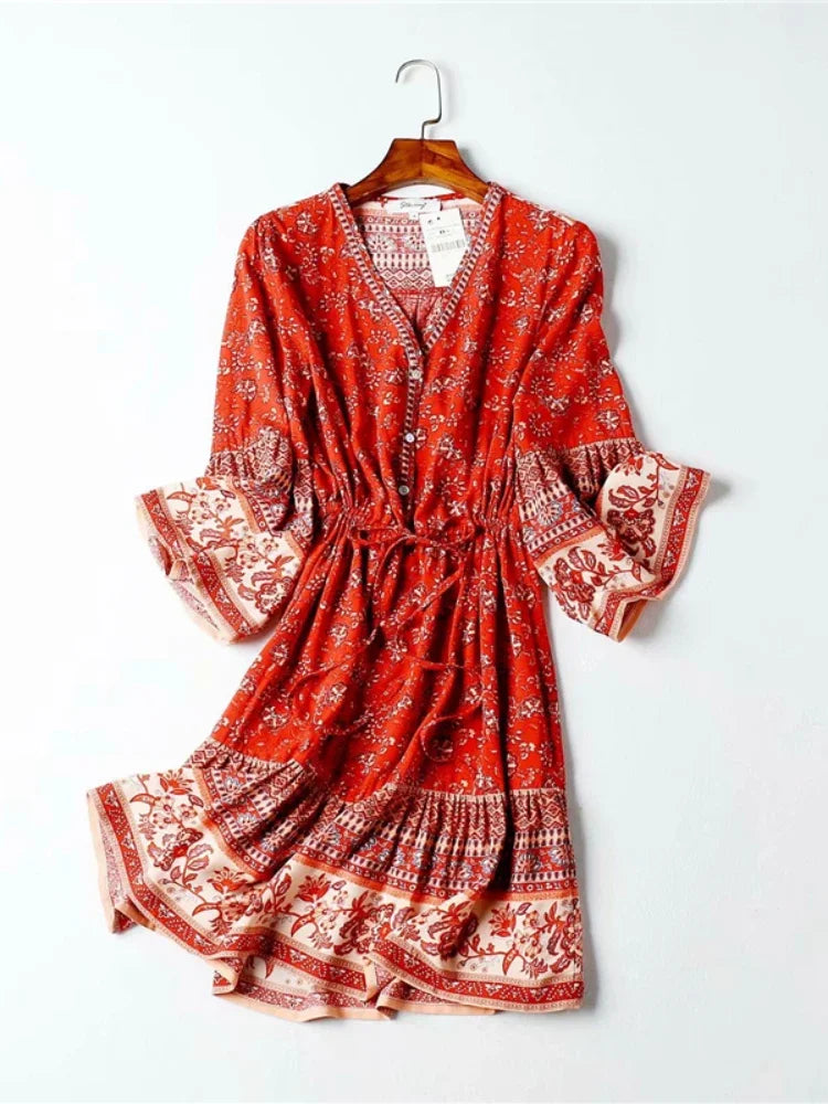 Vintage chic fashion women hippie