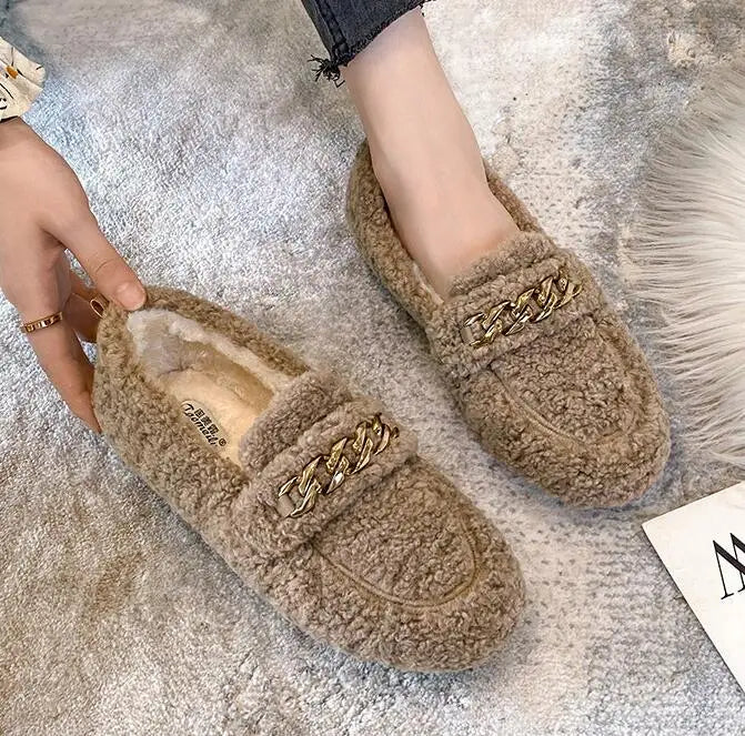 Luxury Sheep Fur Lined Loafers