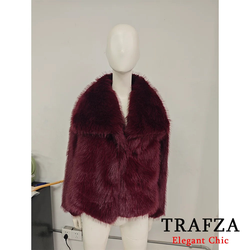 TRAFZA-Women Fashion Winter Solid Big