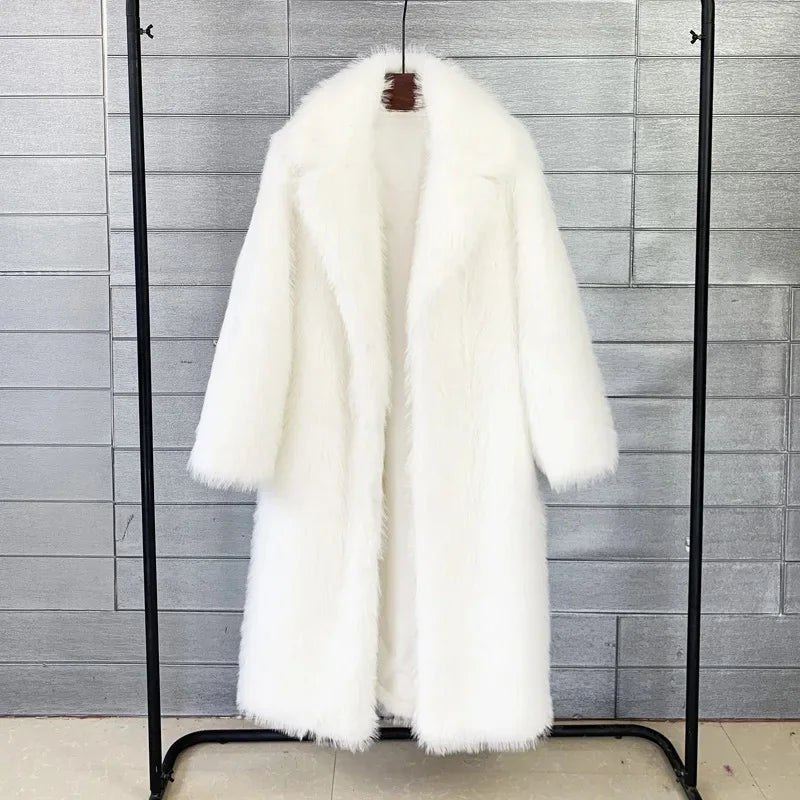 Long Faux Fur Jacket Overcoat