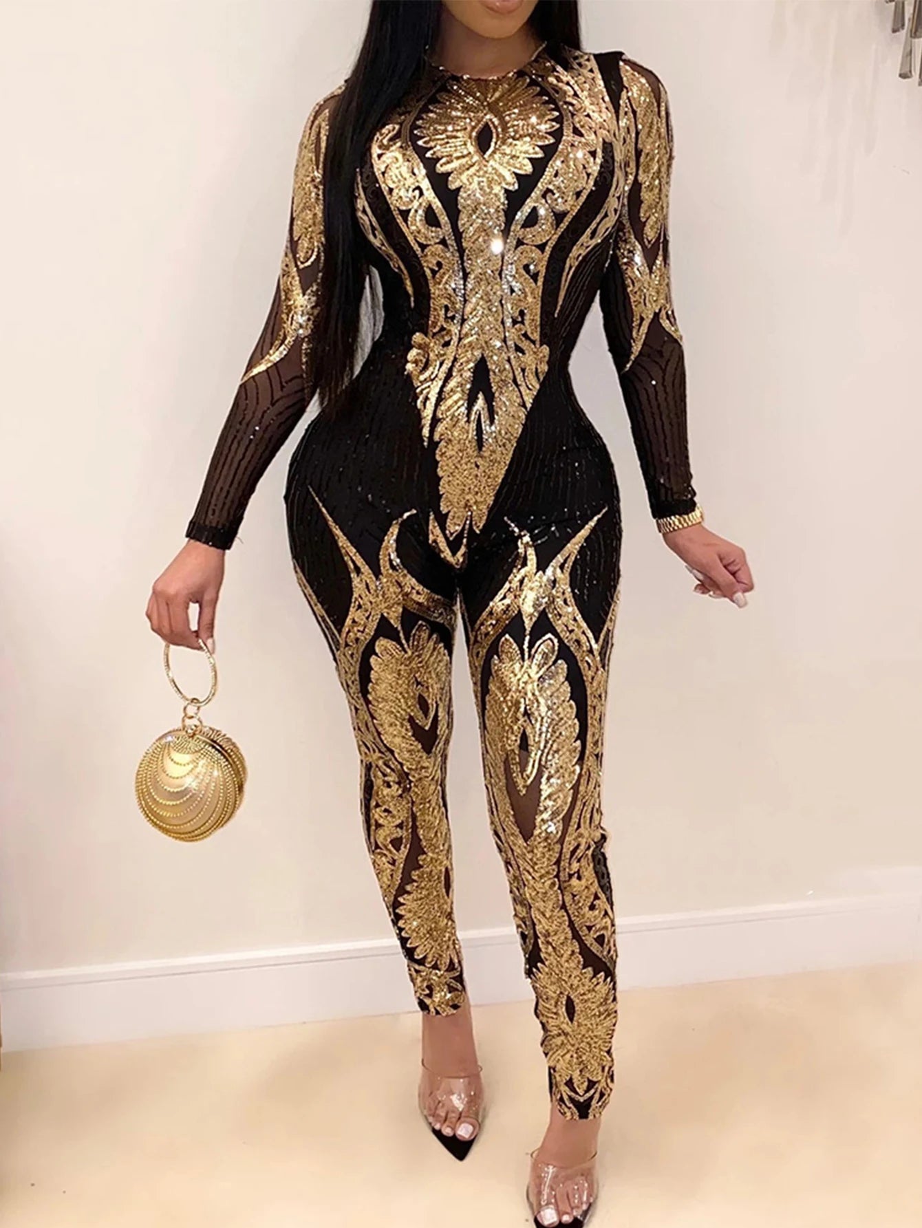 Sexy Long sleeve Sequin bodycon