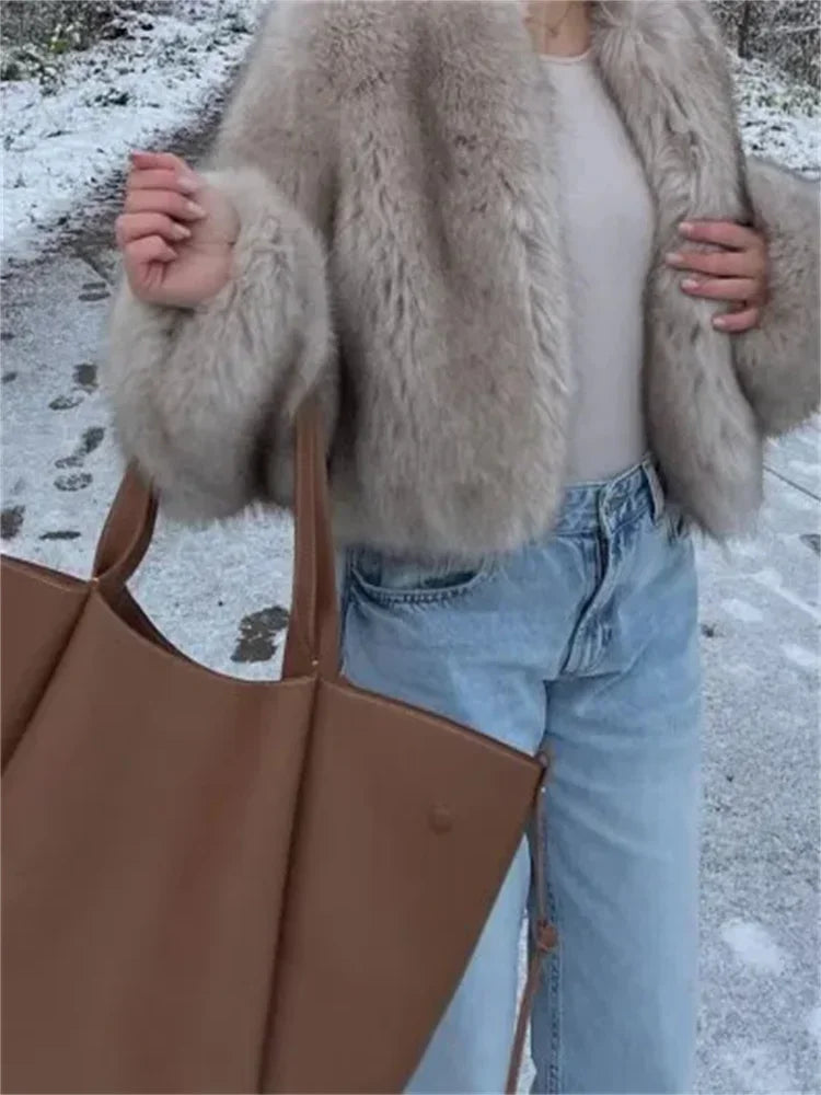 Fashion Fluffy Faux Fur Coat