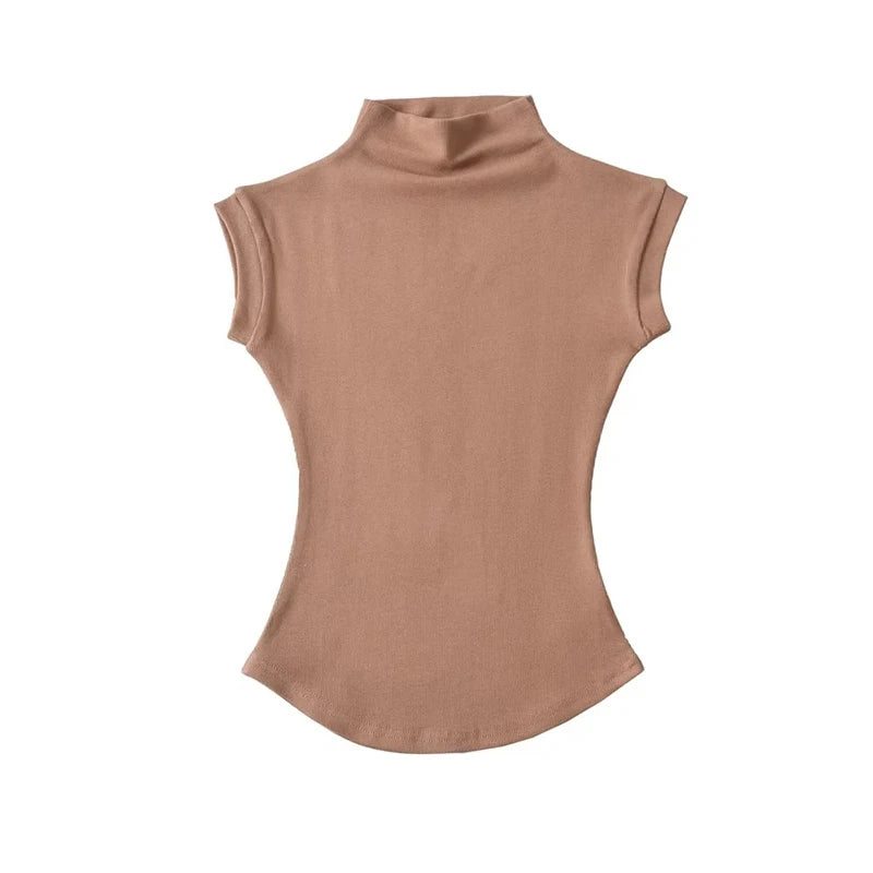 Women Summer Sexy Turtleneck Sleeveless