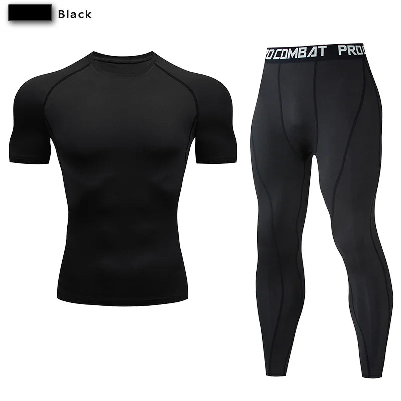 2pcs Men's Compression Sportswear Suit