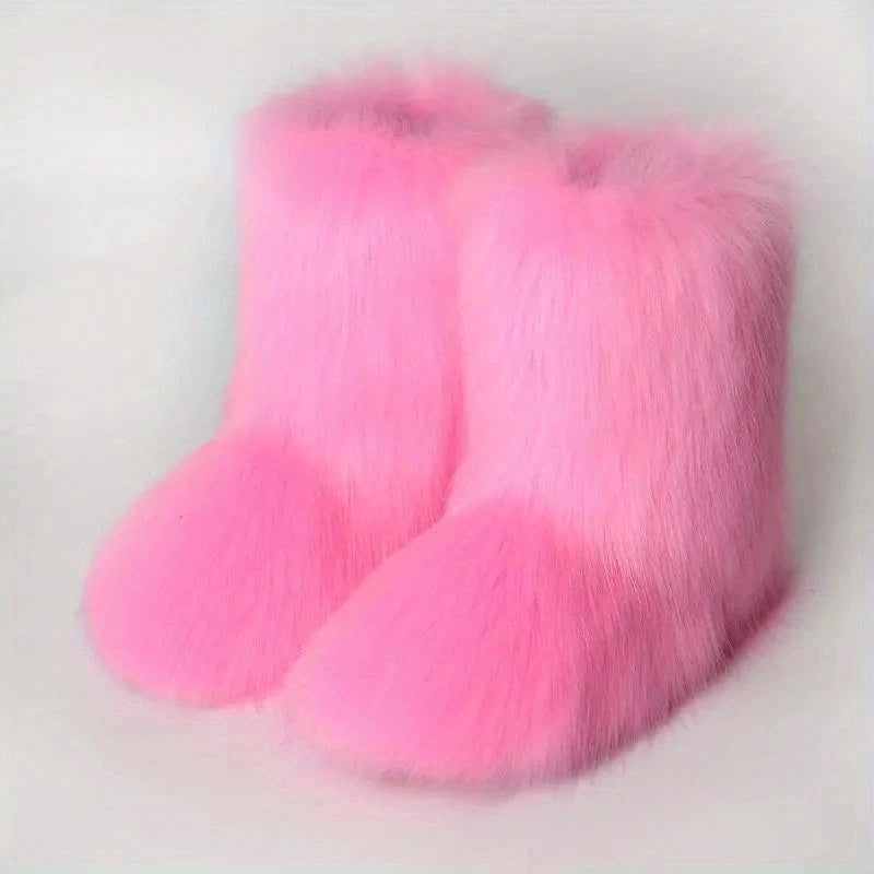 Y2K Fluffy Mid-calf Boots Winter