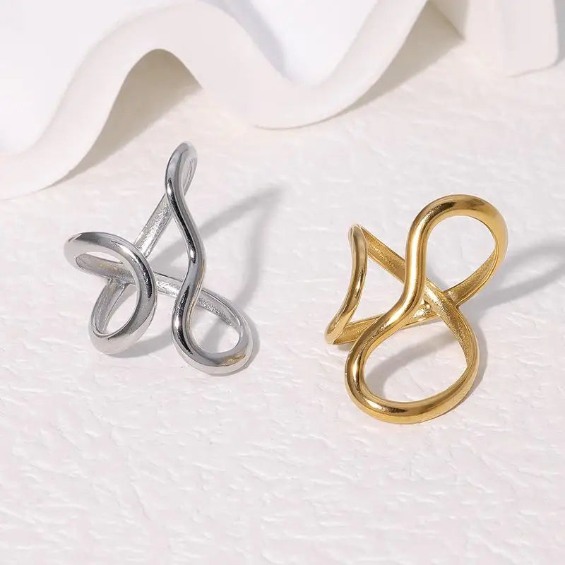 Stainless Steel Gold Color Rings Women