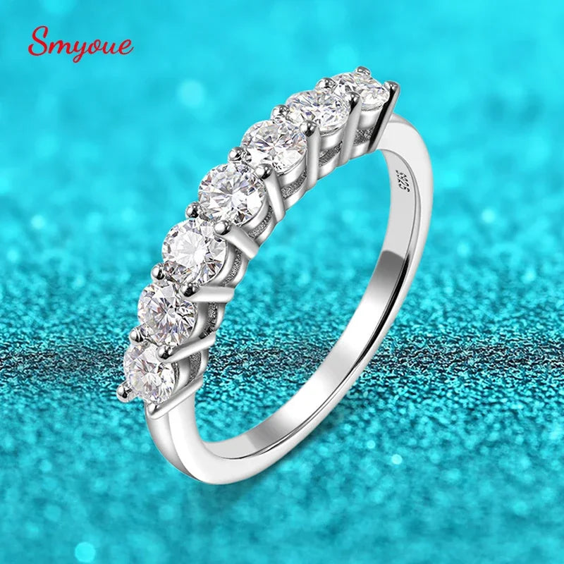 Smyoue 0.7CT 3mm Gemstone Moissanite Rings