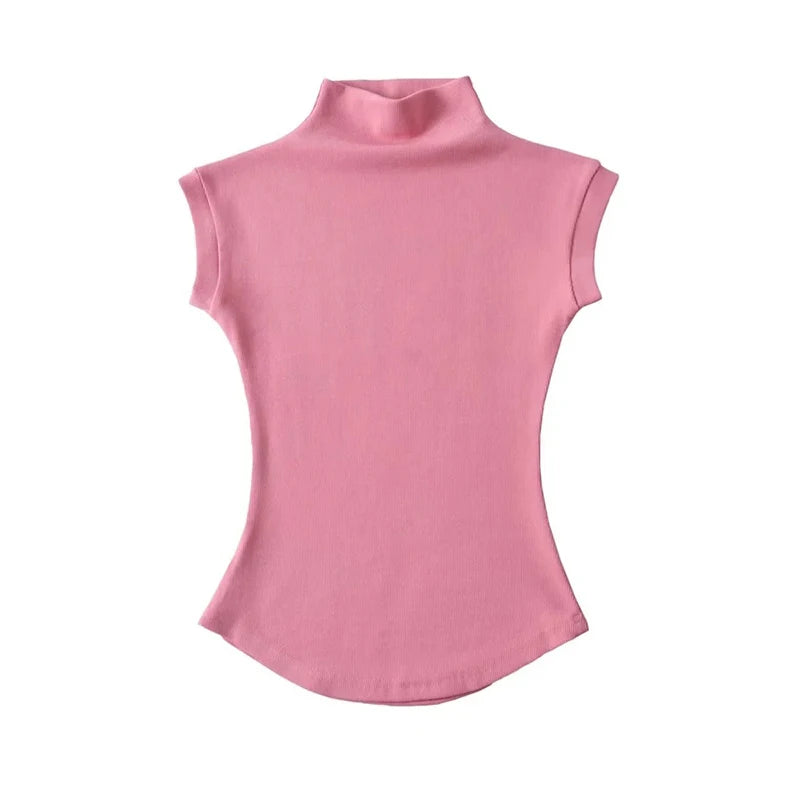 Women Summer Sexy Turtleneck Sleeveless