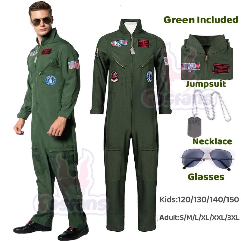 Adult Kids Fighter Pilot Costume