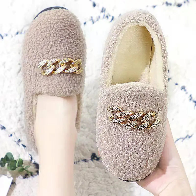 Womens Slippers Warm Short Plush