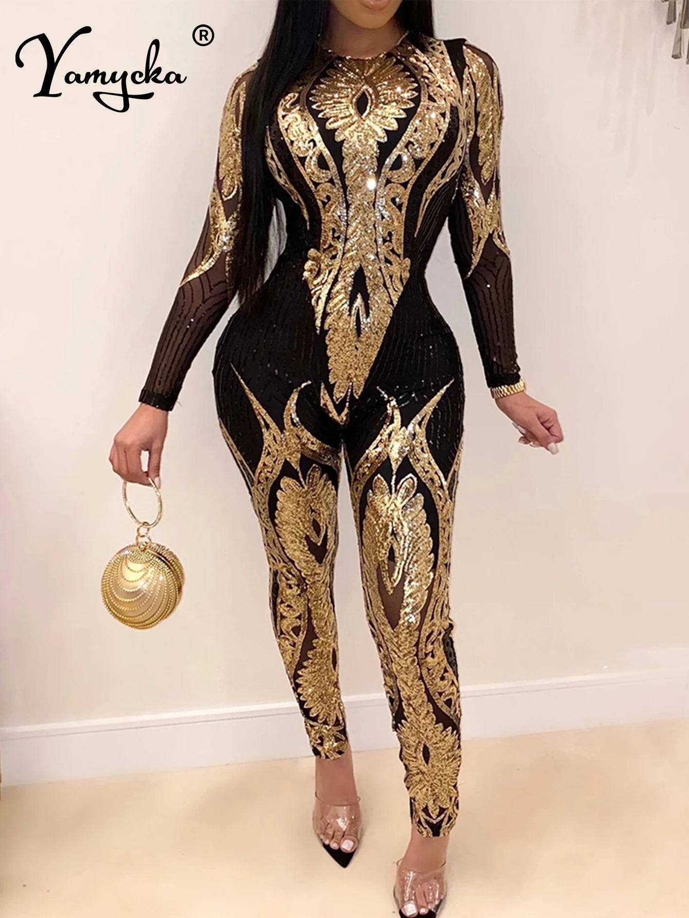 Sexy Long sleeve Sequin bodycon