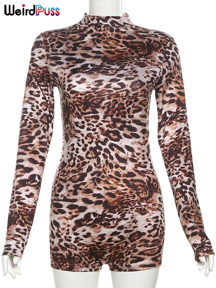 Weird Puss Leopard Print Romper