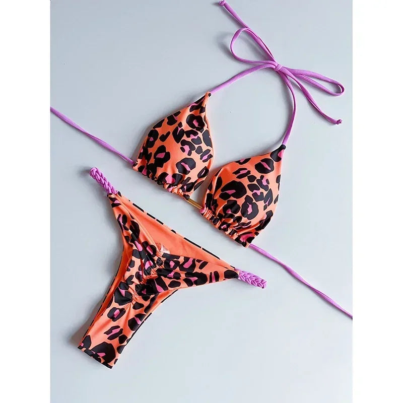 OIINAA Swimwear Women Leopard Printed